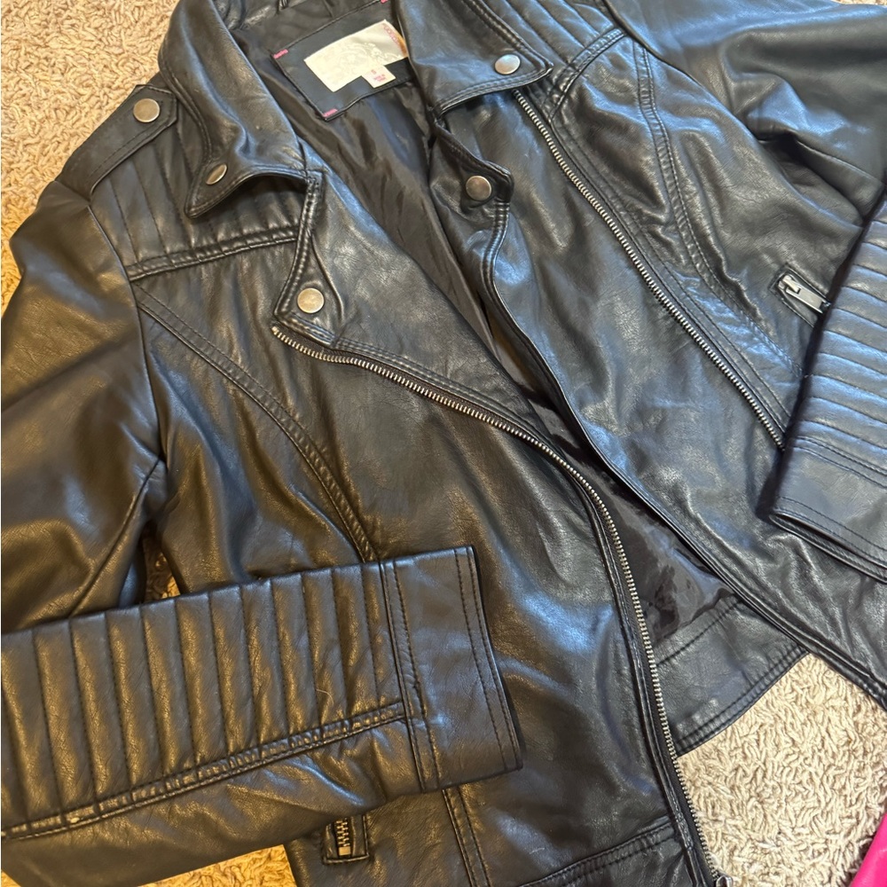 Guess Pink and Black Faux Leather Jackets - Picture 4 of 7